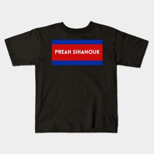 Preah Sihanouk City in Cambodian Flag Colors Kids T-Shirt